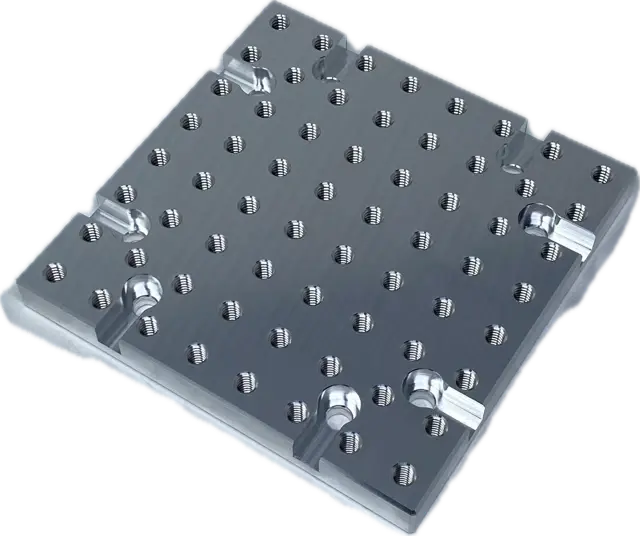 Thumbnail: Aluminum Expanding Fixture / Sacrificial Plate with 1/4 - 20 tapped holes