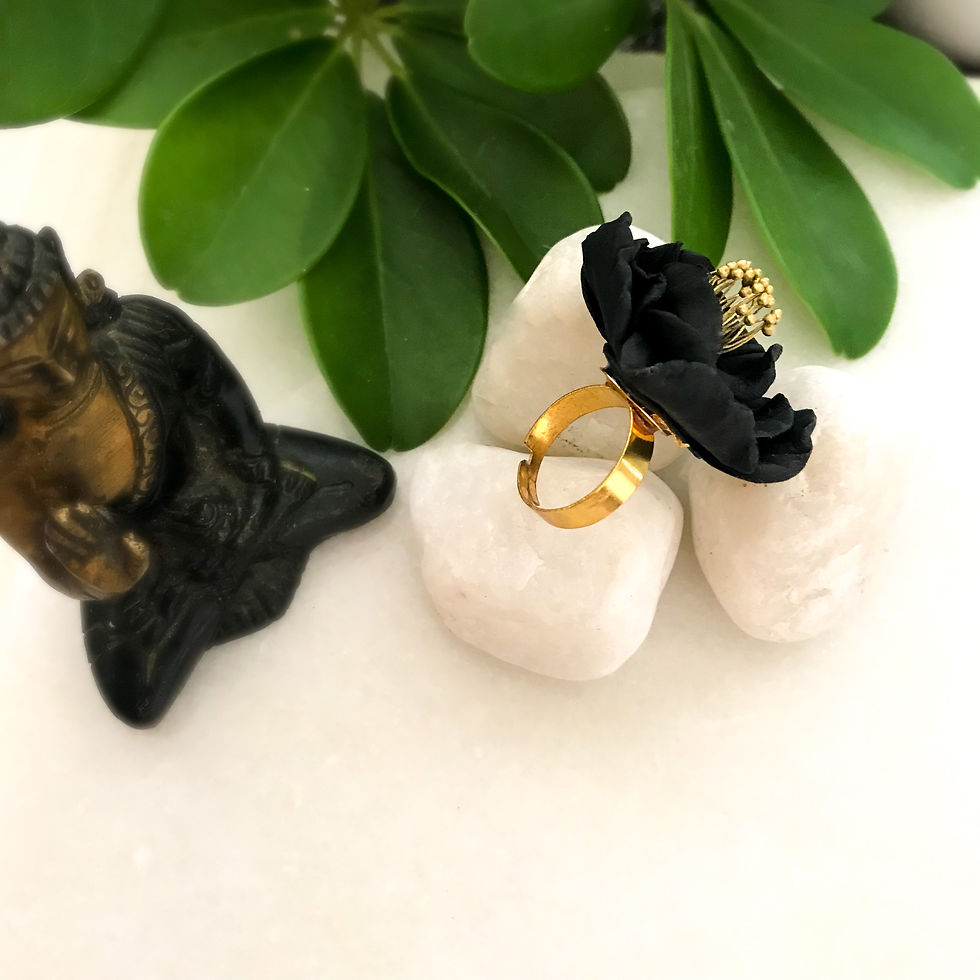 Thumbnail: Black Carnation Ring | Handcrafted Jewellery