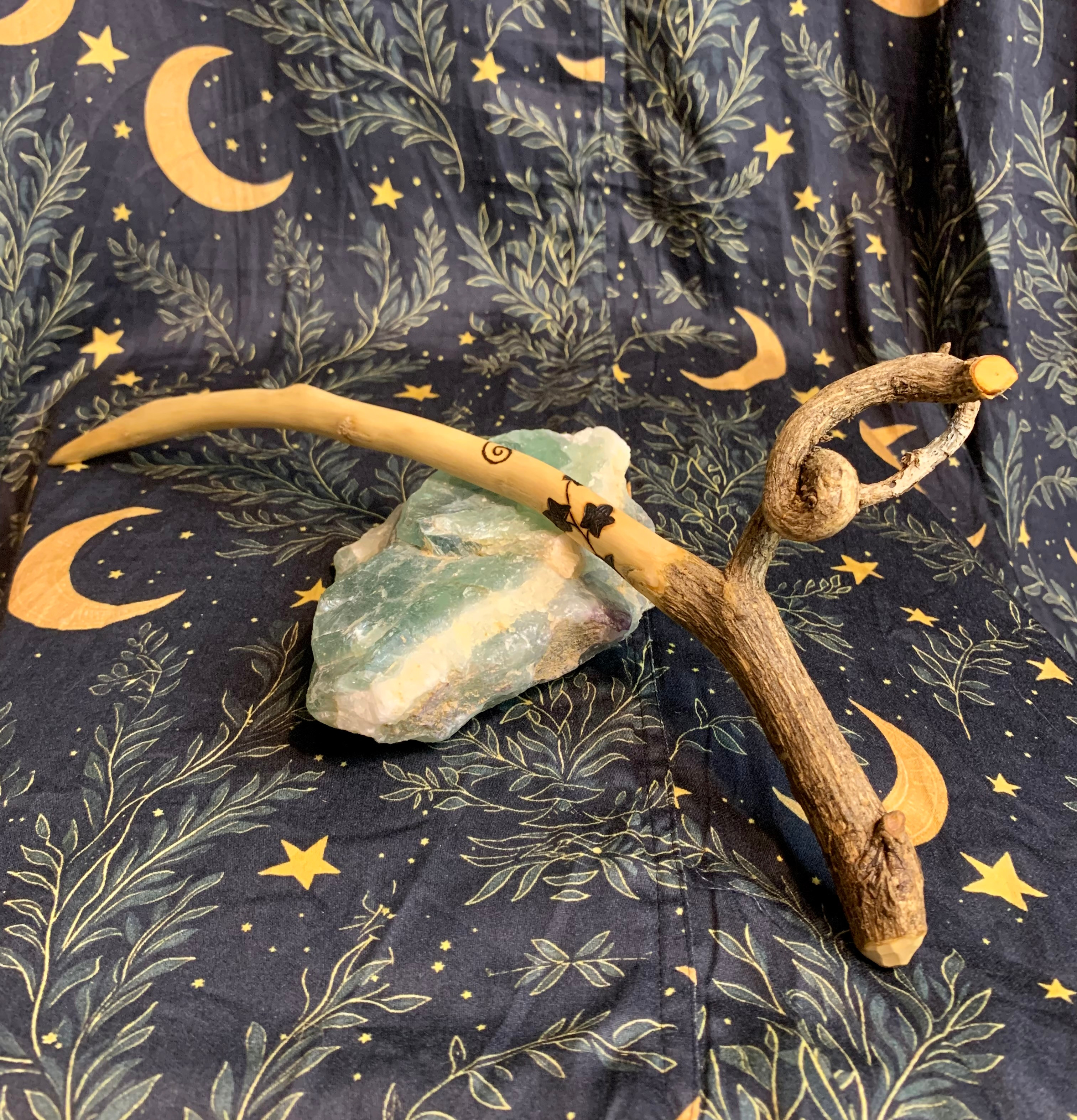 Ivy wand with ogham