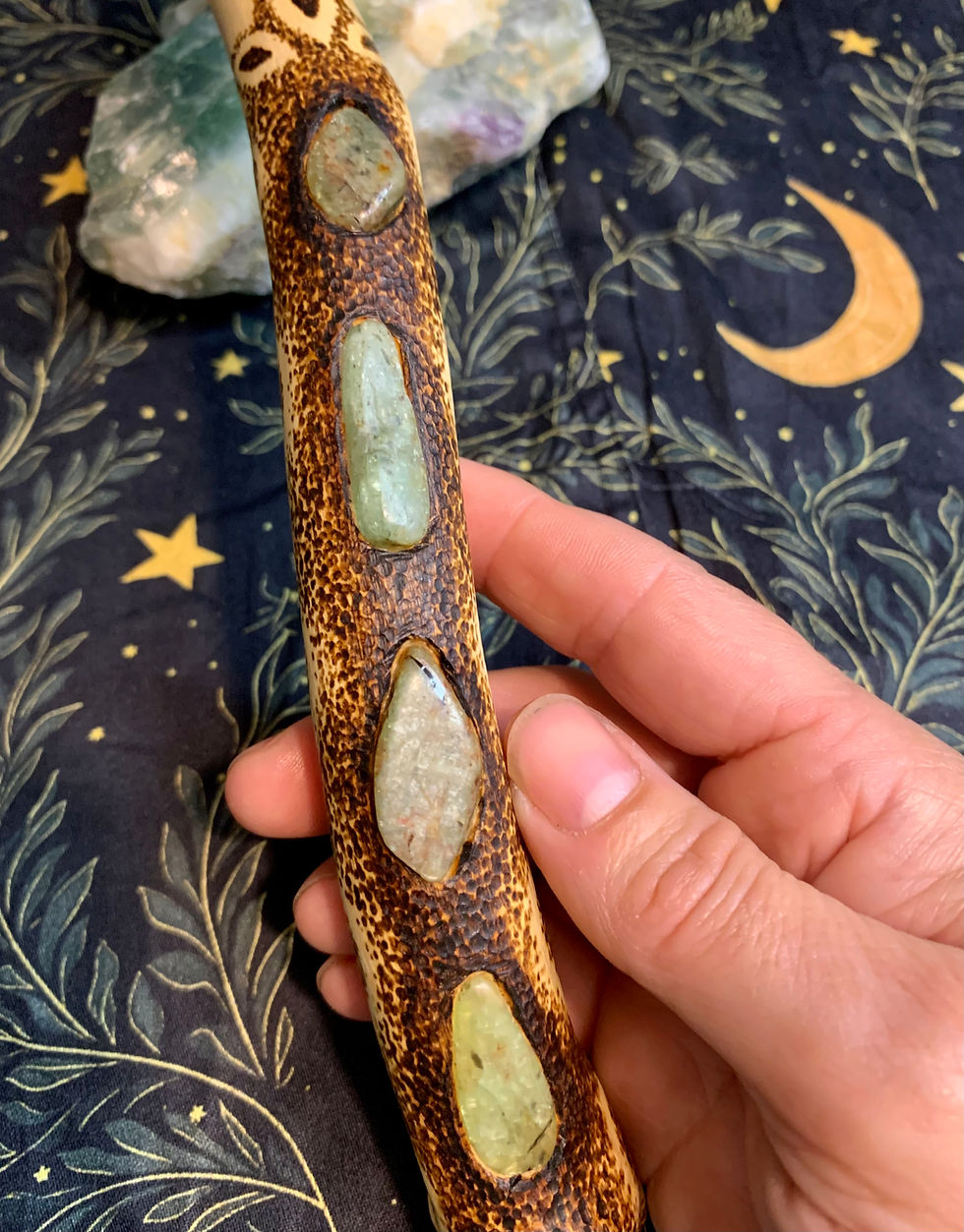 Thumbnail: Large Beech and green kyanite wand