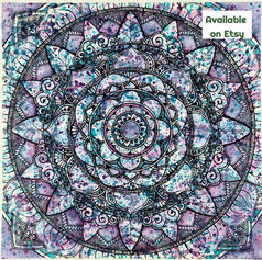 Amethyst, mandala, watercolour, intuitive art, 