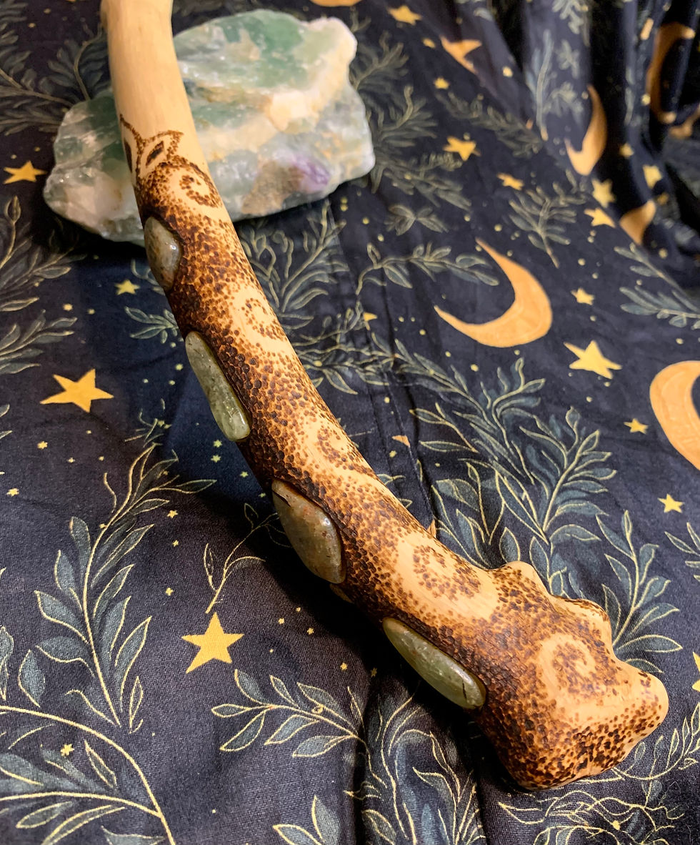 Thumbnail: Large Beech and green kyanite wand
