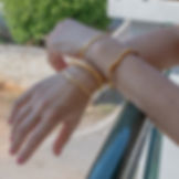 Person wearing the Oculus Cuff Bracelet Gold