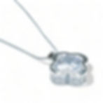 Diamond Flower Pendant Necklace Silver