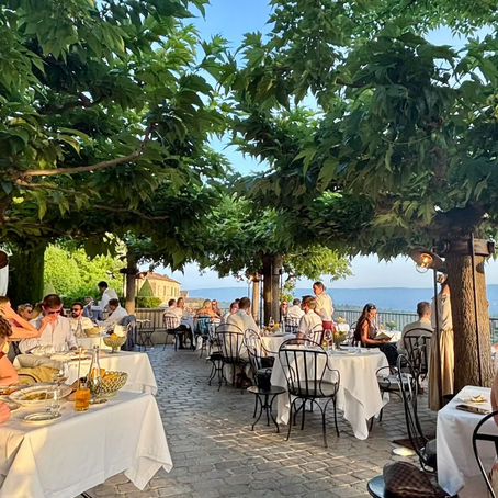 The terrace at La Table, Les Airelles Gordes la Bastide