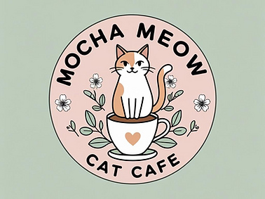 Gentle Floral Cat Cafe Logo Design.png