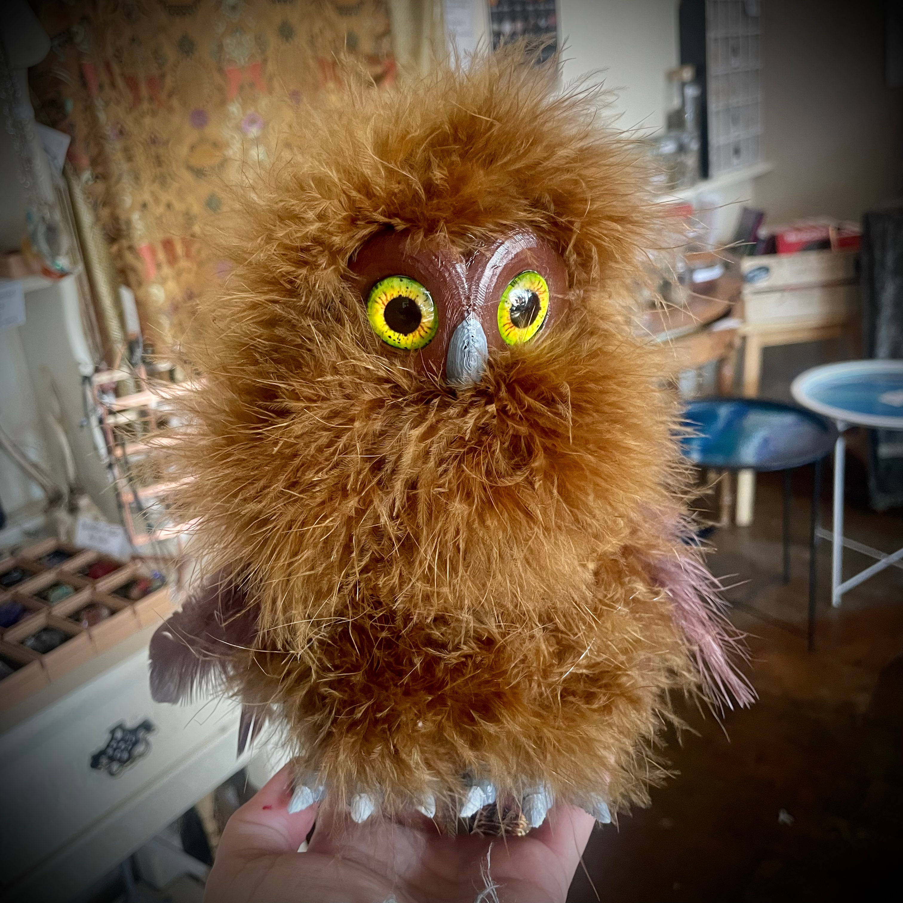 Brown Owl Shoulder Puppet- "Fezziwig"