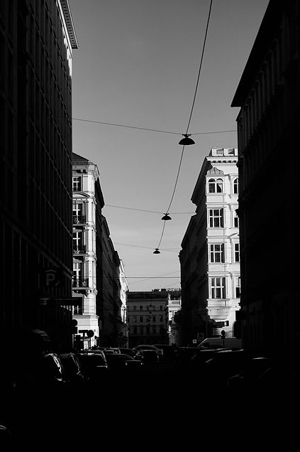 Vienna, Architecture, Street, Shadow, black and White