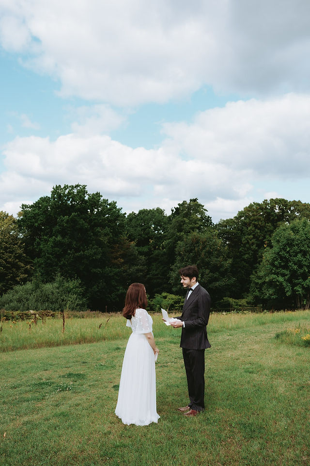 Bride and groom portraits during an intimate elopement in Roskilde, Denmark