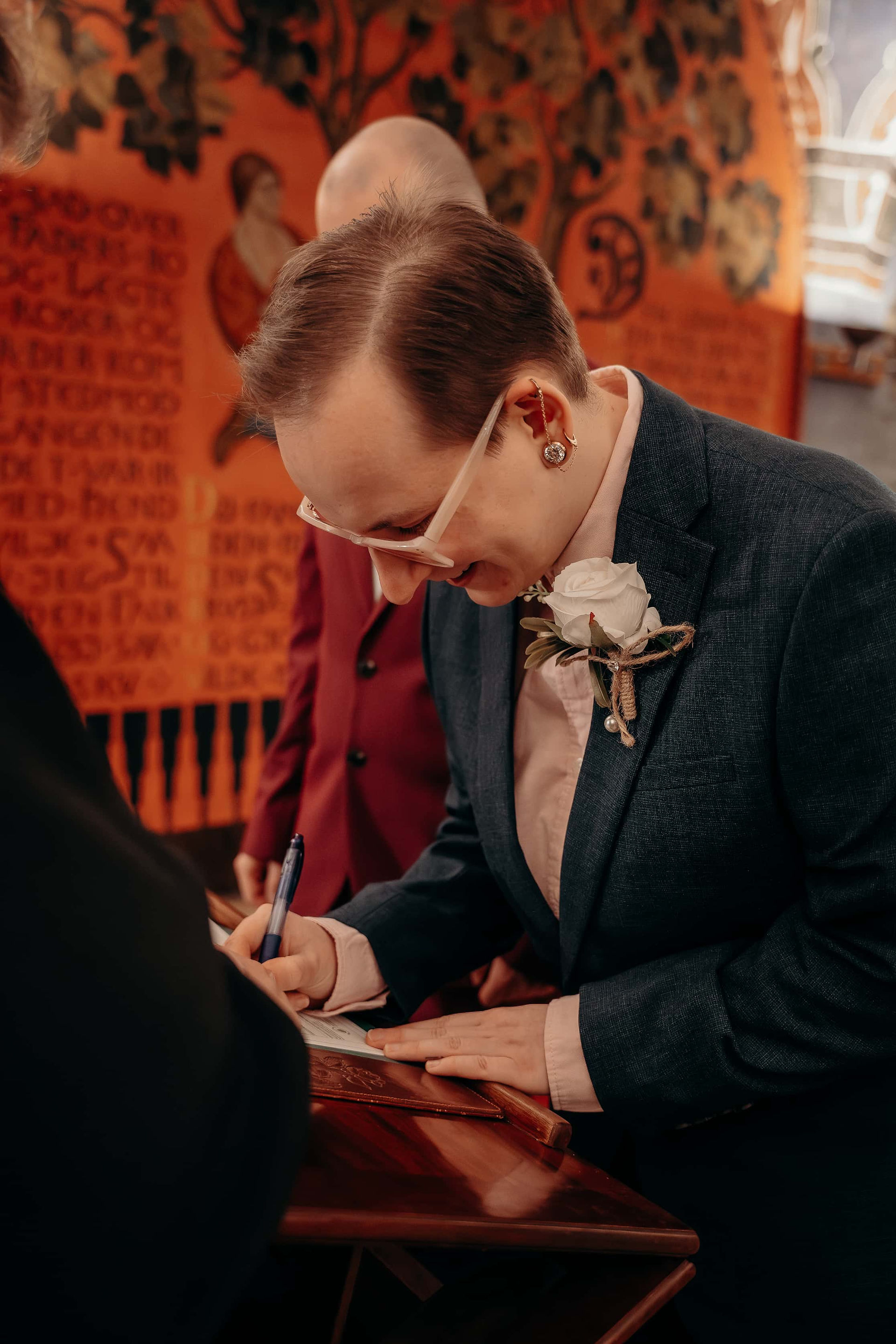 Gay couple celebrates their wedding in Copenhagen, captured by an experienced LGBT+ wedding photographer.