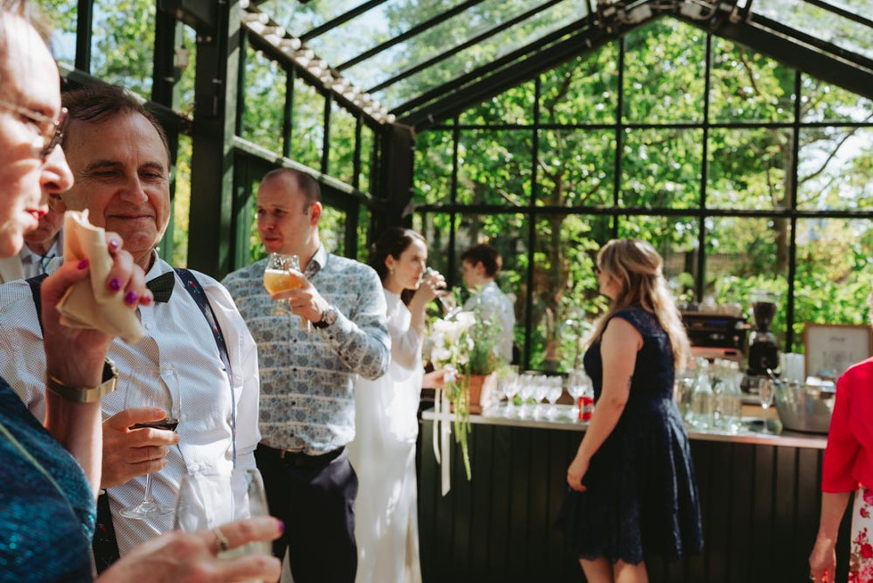 Wedding reception at Kilden i Haven at Tivoli in Copenhagen with relaxed atmosphere
