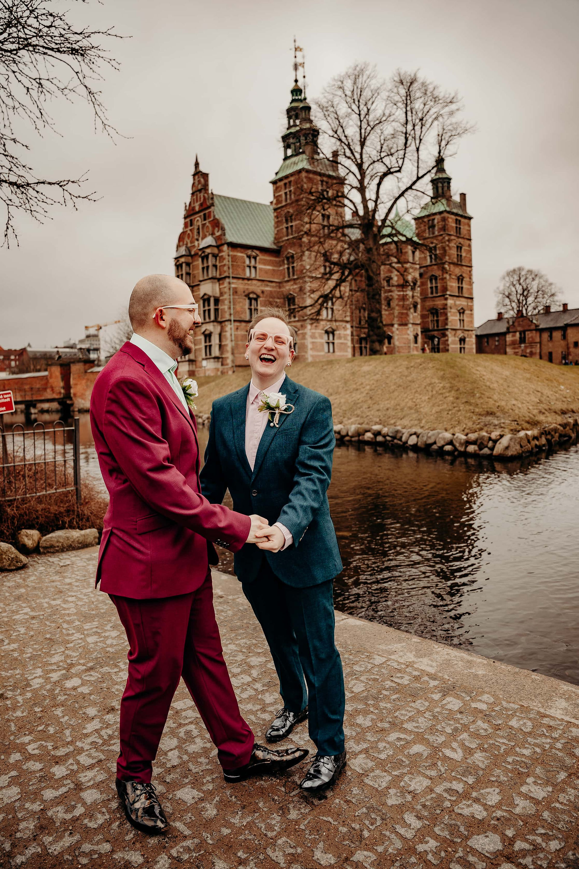 Gay couple celebrates their wedding in Copenhagen, captured by an experienced LGBT+ wedding photographer.
