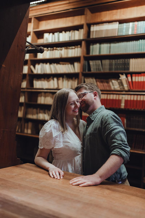 Copenhagen Library Couple Session for Book Lovers