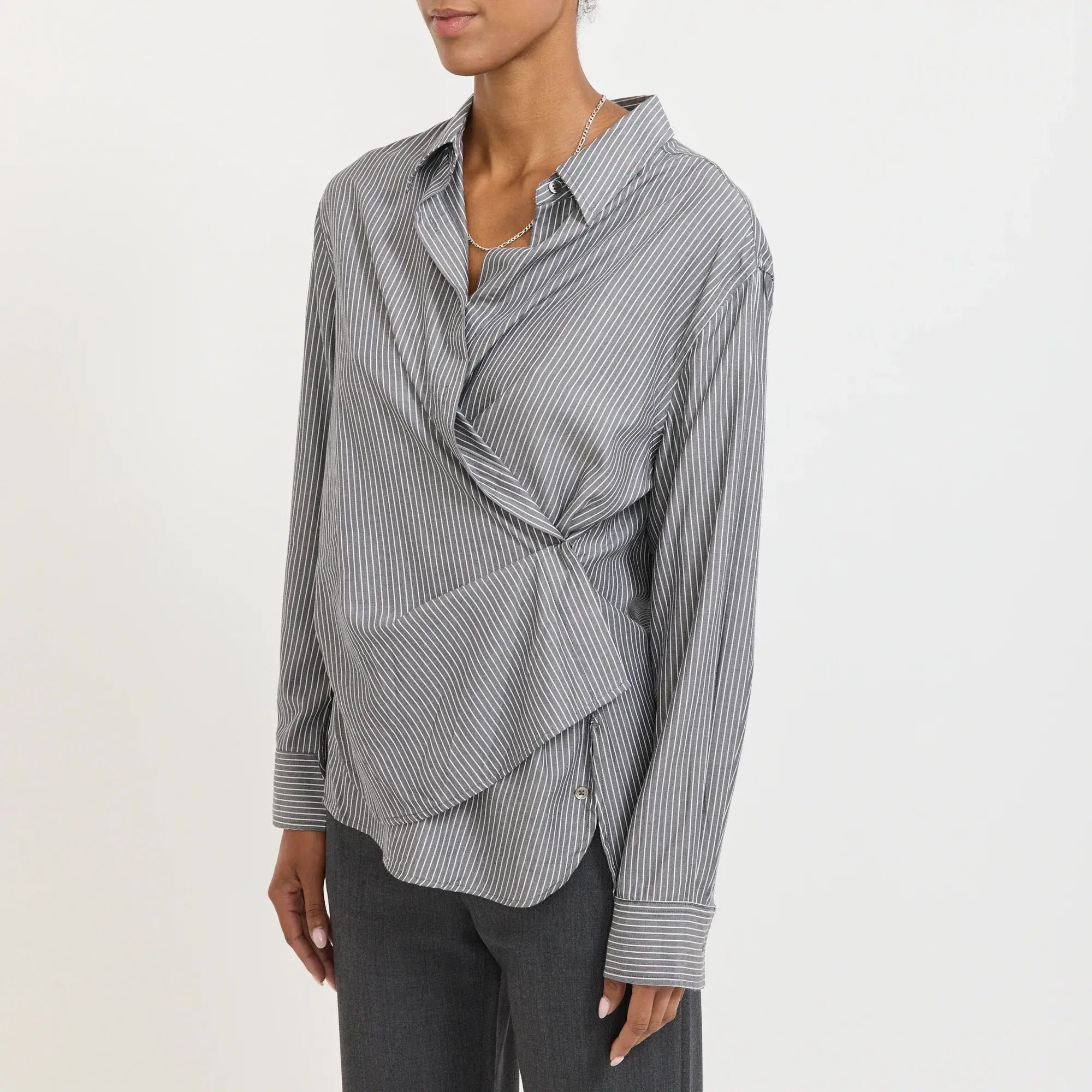 NEUW DENIM BLOUSE MIRAGE DRAPE SHIRT N54H06