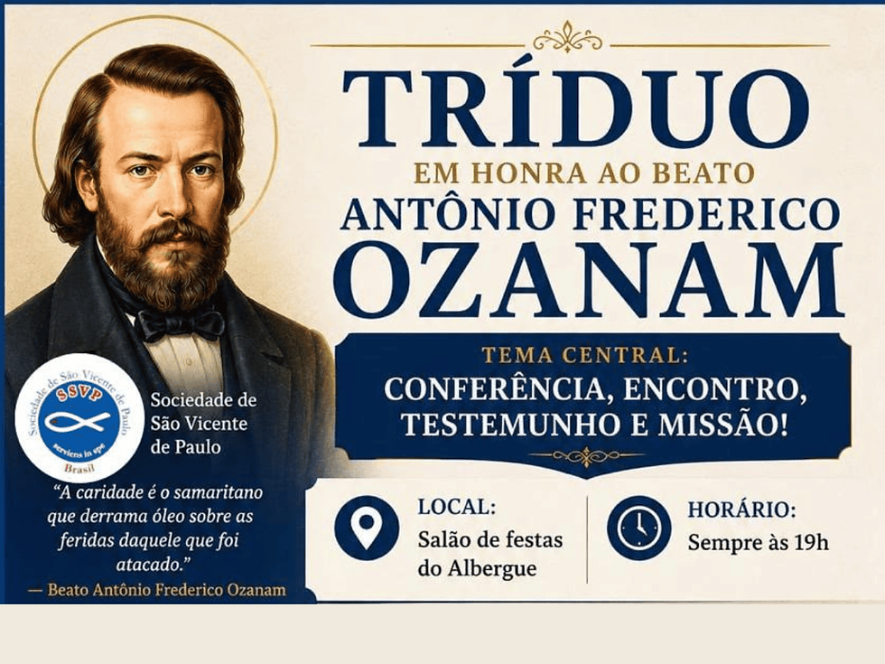 Lima Duarte celebra o Beato Antônio Frederico Ozanam com tríduo e festa vicentina