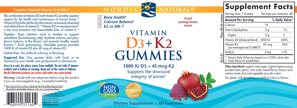 Thumbnail: Vitamin D3 + K2 60 gummies