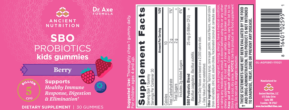 Thumbnail: SBO KIDS Probiotic Gummies - 30 ct