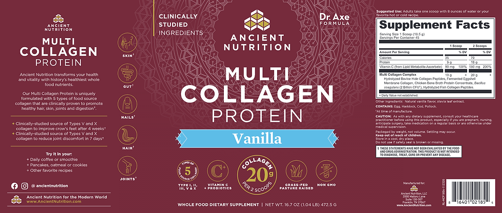 Thumbnail: Multi Collagen Vanilla Powder 45 Serv