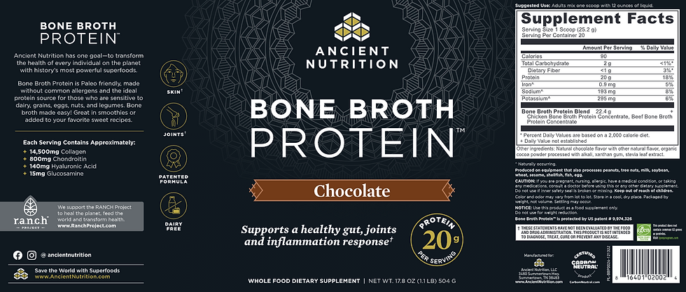 Thumbnail: Bone Broth Protein Chocolate 20 serv