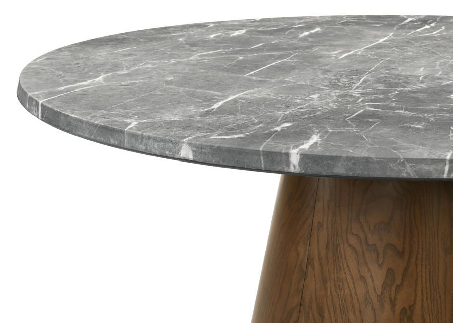 Thumbnail: Franklin 5pc Round Dining Table Set Grey and Dark Oak
