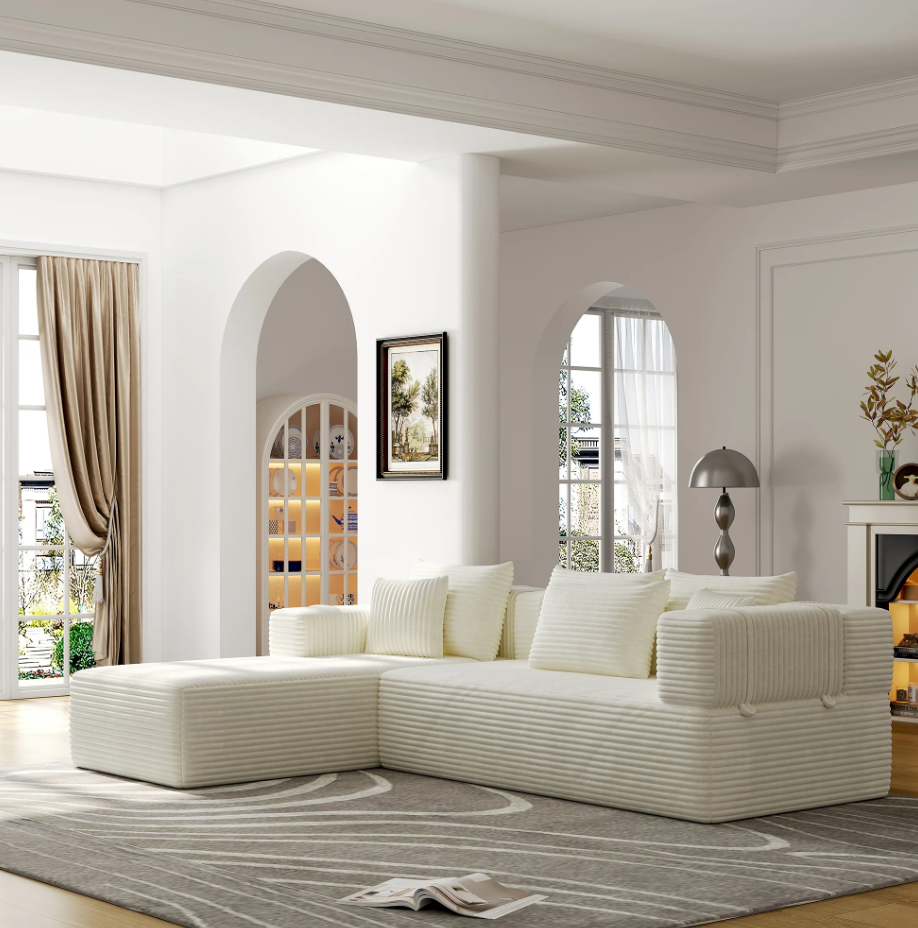 Thumbnail: 2-Piece Flannel Sofa/Sectional