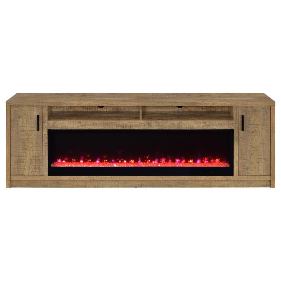 Thumbnail: Eddy 79-inch 2-door TV Stand Fireplace Media Console Mango