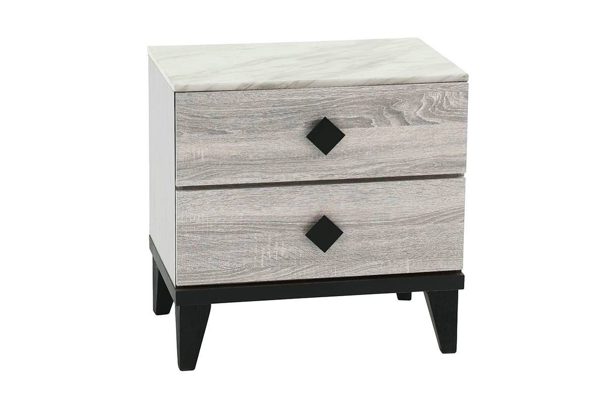 Faux Marble-Top Nightstand