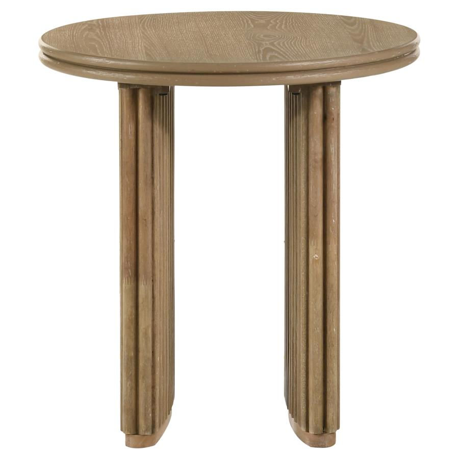 Thumbnail: Adina 3pc Round Coffee Table Set Distressed Light Brown