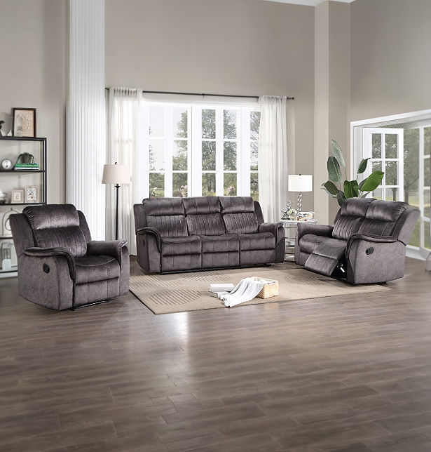 3pc Manual Recliners Sofa Set w| Drop Down Tray