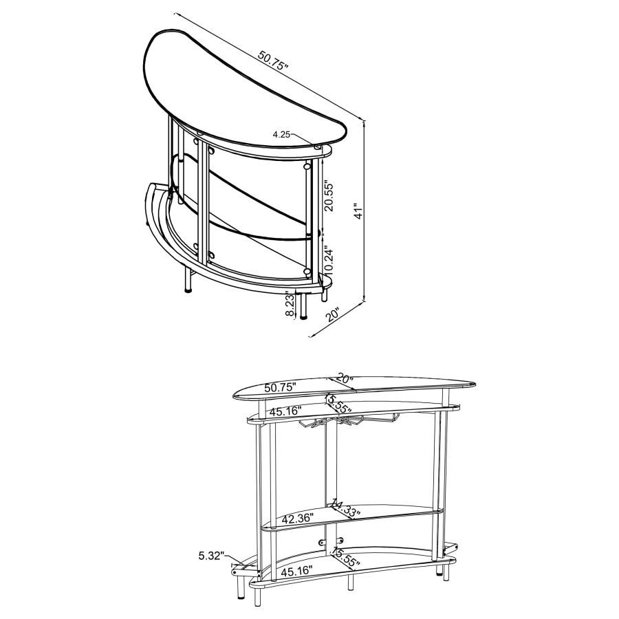 Thumbnail: Amarillo Freestanding Glass Top Home Bar Wine Cabinet Black