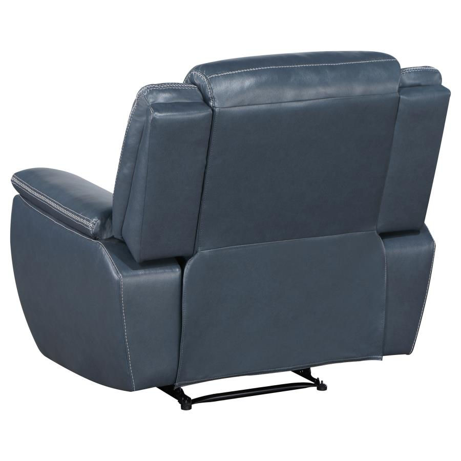 Thumbnail: Sloane 3-piece Upholstered Reclining Sofa Set Blue