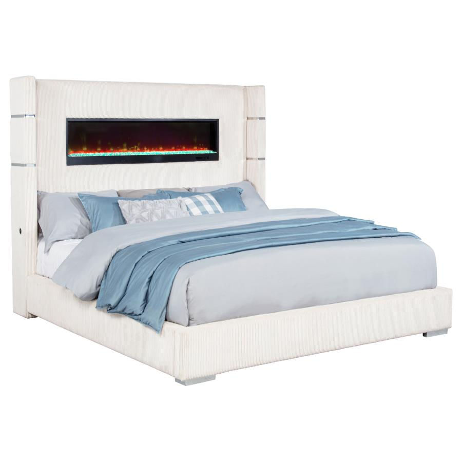 Thumbnail: Tisdall Upholstered Eastern King Flame Visualizer Bed
