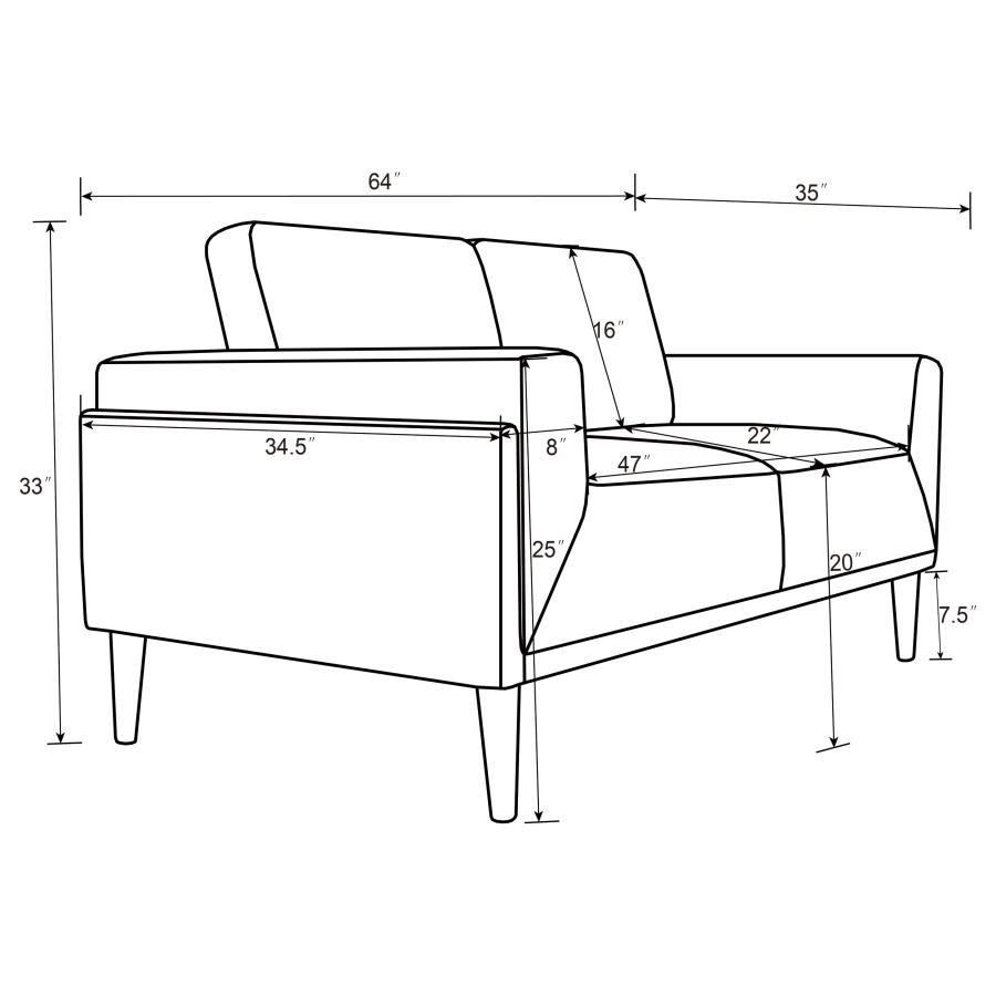 Thumbnail: Rilynn 2pc Upholstered Track Arm Sofa Set Grey