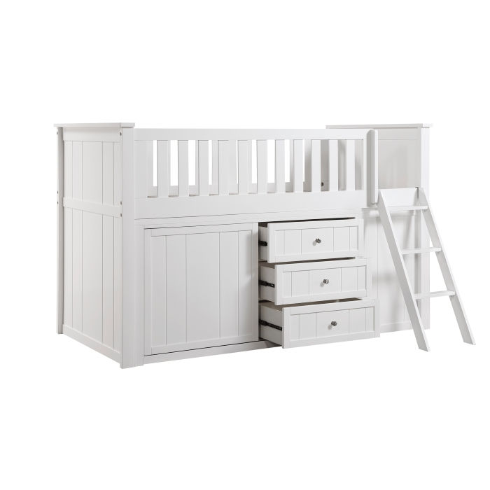 Thumbnail: Low Loft Bunk with Bookcase and Dresser