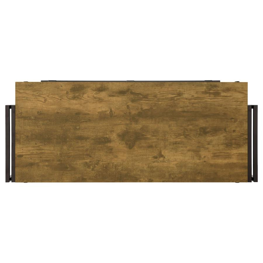 Thumbnail: Renaldi 3-shelf Home Bar Wine Cabinet Rustic Nutmeg