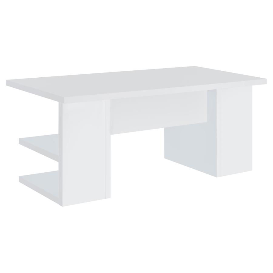 Thumbnail: Alice 71-inch 4-shelf Engineered Wood Writing Desk White