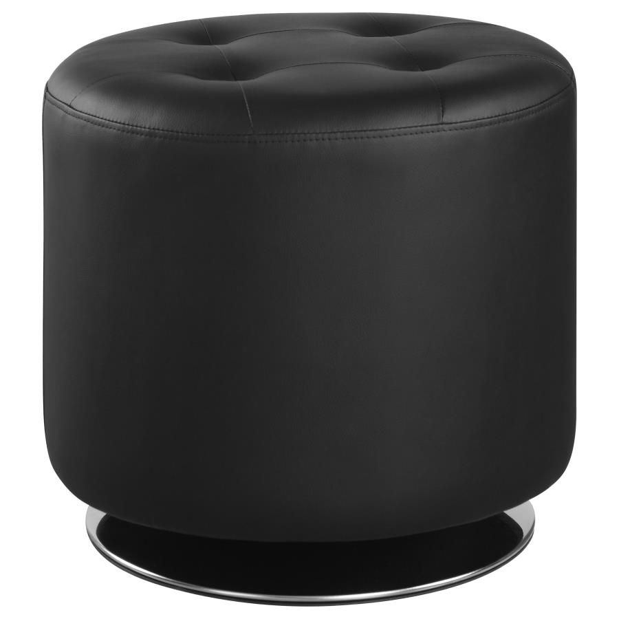 Thumbnail: Round Tufted Swivel Ottoman