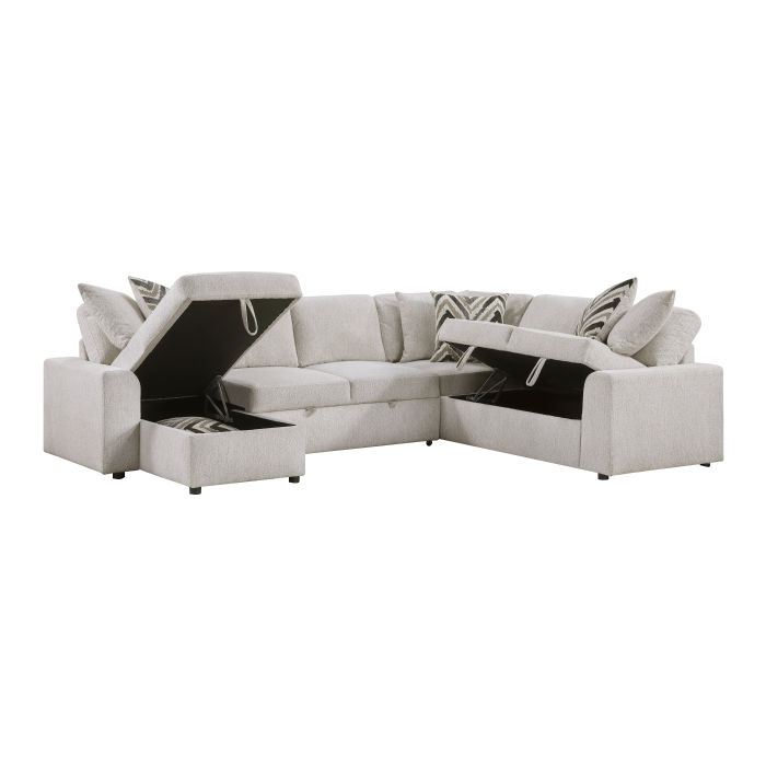 Thumbnail: Myrtle 3pc Sectional w| Pull-out Bed & Hidden Storage