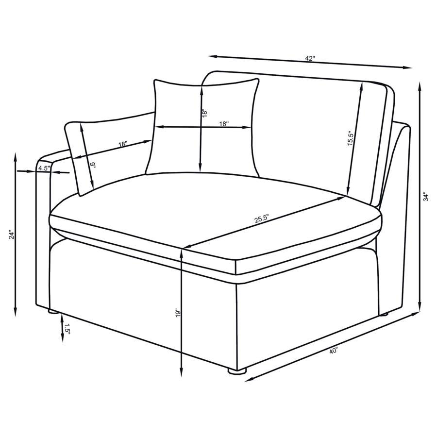 Thumbnail: Hobson 6-piece Upholstered Modular Sectional Sofa Ivory