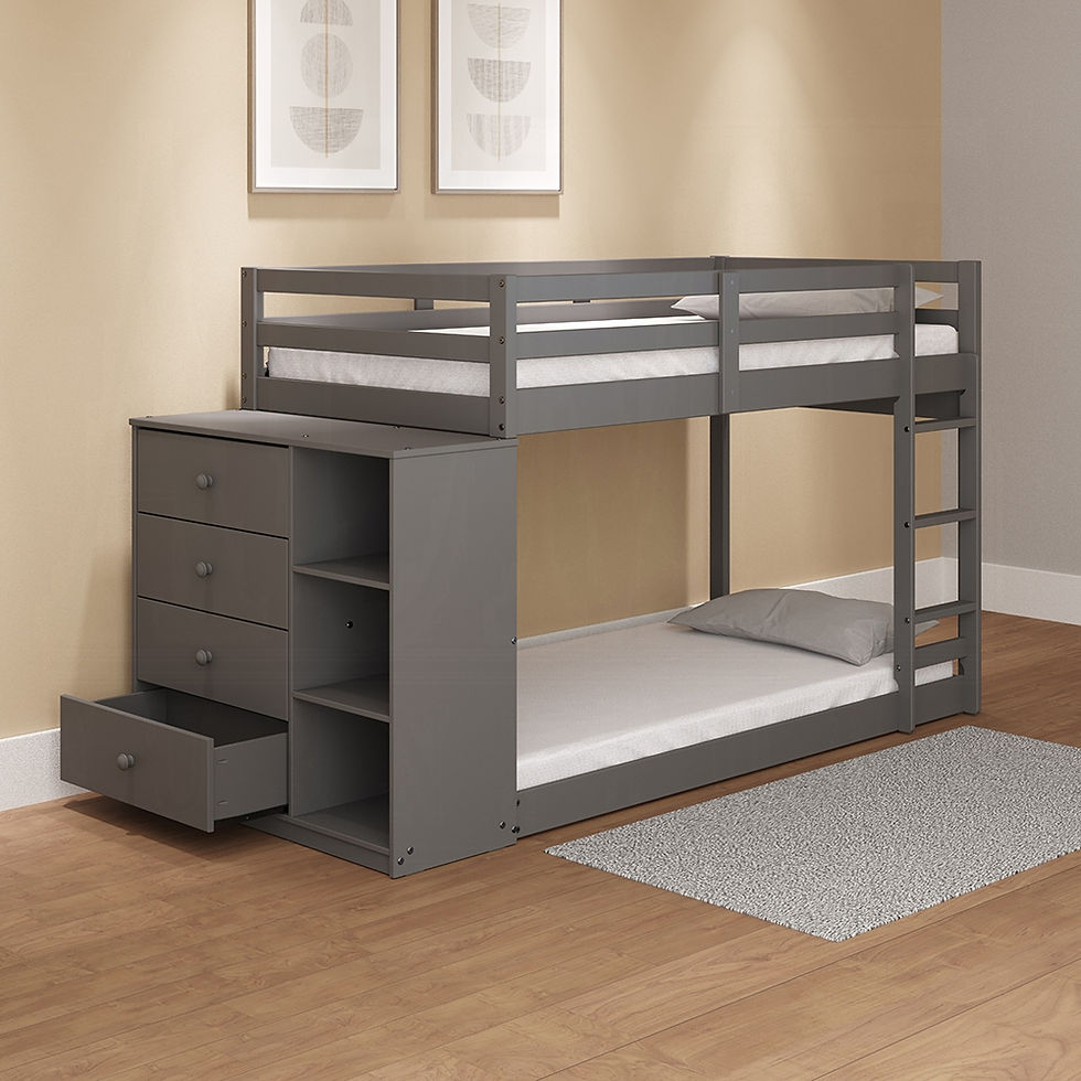Thumbnail: Gaston Twin/Twin Bunk Bed w| Drawers + Mattresses