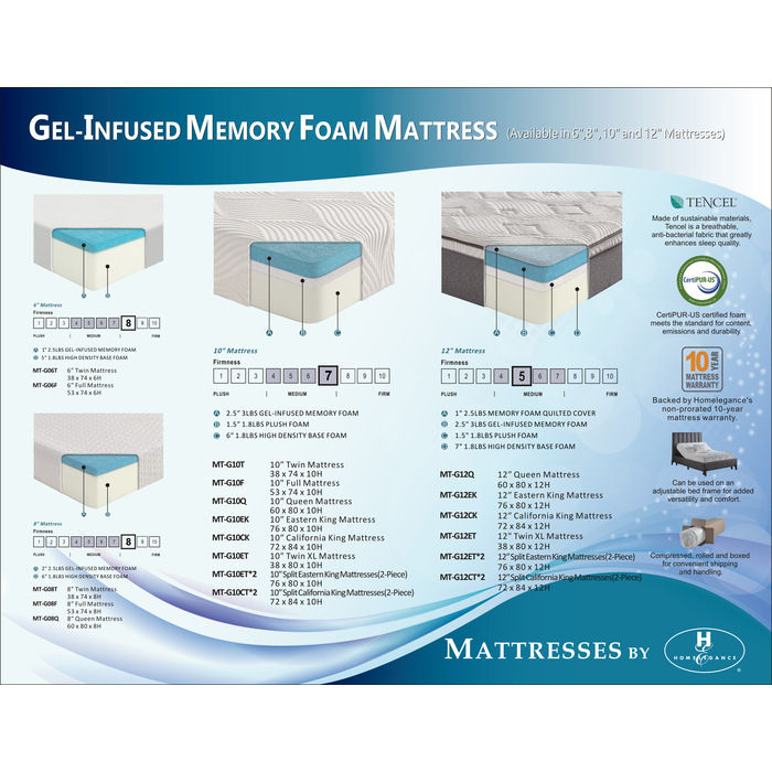 Thumbnail: 8" Altair Twin Gel-Infused Memory Foam Mattress