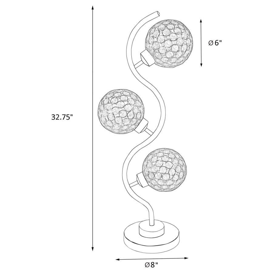 Thumbnail: Amberley 33-inch 3-light Curvy Metal Table Lamp Silver