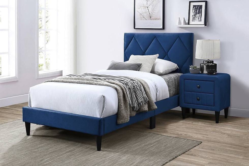 Thumbnail: Velvet Twin Frame + Mattress