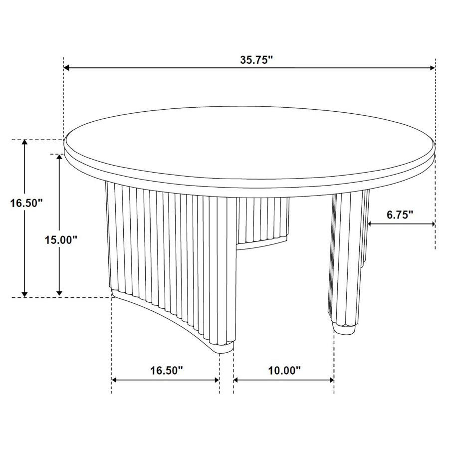 Thumbnail: Adina 3pc Round Coffee Table Set Distressed Light Brown