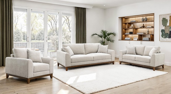 Thumbnail: Watton Sofa & Loveseat Set — Light Gray