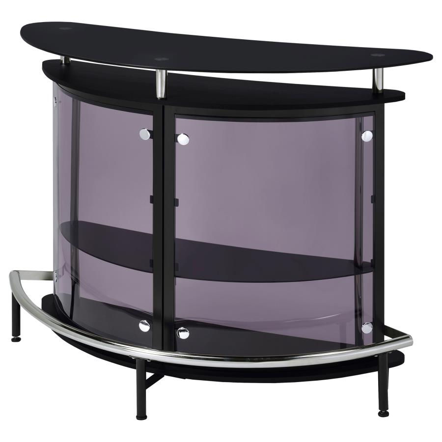 Thumbnail: Amarillo Freestanding Glass Top Home Bar Wine Cabinet Black
