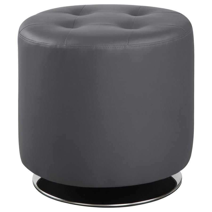 Thumbnail: Round Tufted Swivel Ottoman