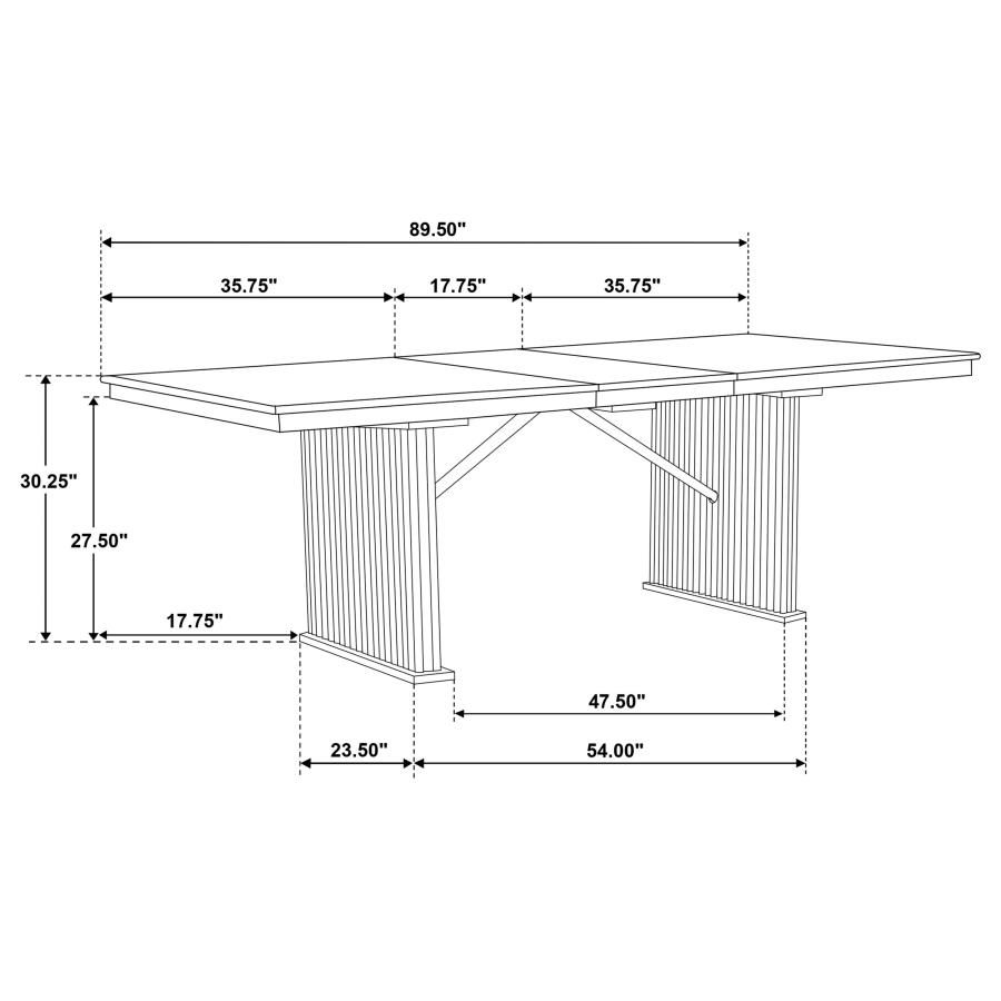 Thumbnail: Adina 9-piece Extension Dining Set Distressed Light Brown