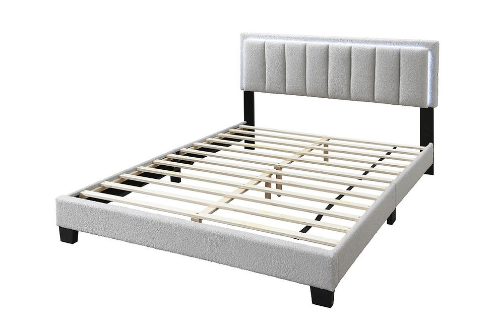 Thumbnail: Queen Platform Bed w| LED Lights + Mattress