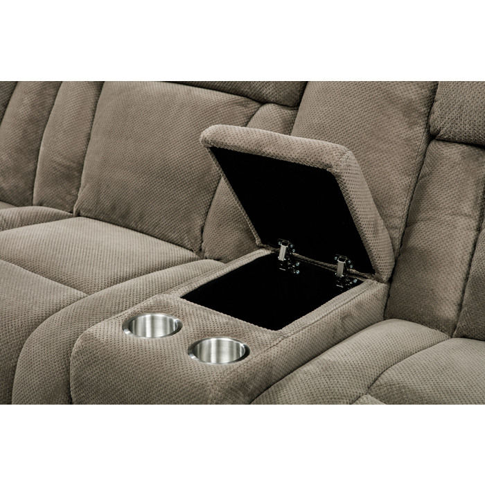 Thumbnail: Fabric Modular Sectional Sofa w/ Manual Recliner
